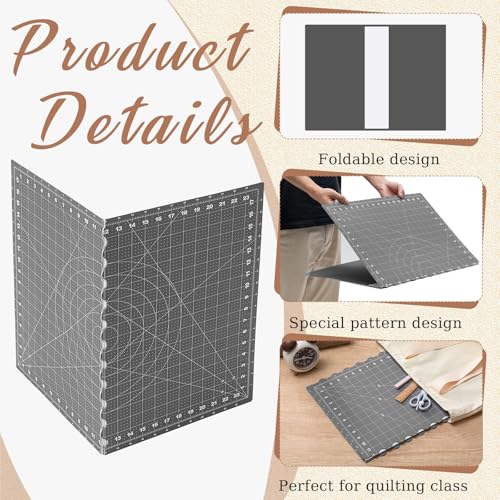 Teenyyou 24" L x 18" W Self Healing Foldable Cutting Mat, Dark Gray - color: Dark Gray, size: 24" L x 18" W