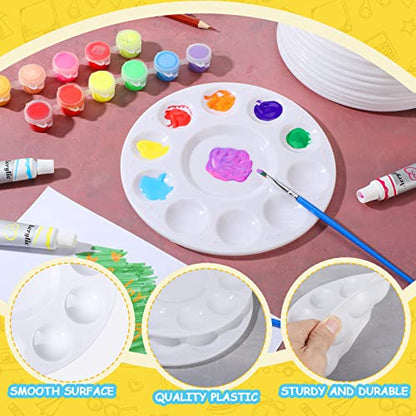 200 Pack Back to School Paint Palettes Bulk 6.7 Inch Paint Trays 10 Wells
