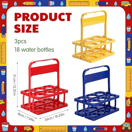 Reallnaive 3 Pcs Water Bottle Carrier Collapsible Drink Caddy with Handle
