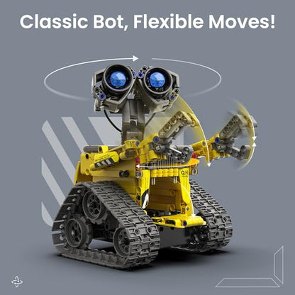Mibido STEM Robot Building Kit Gift for Boys Ages 8-12 with Remote Control - color: Yellow