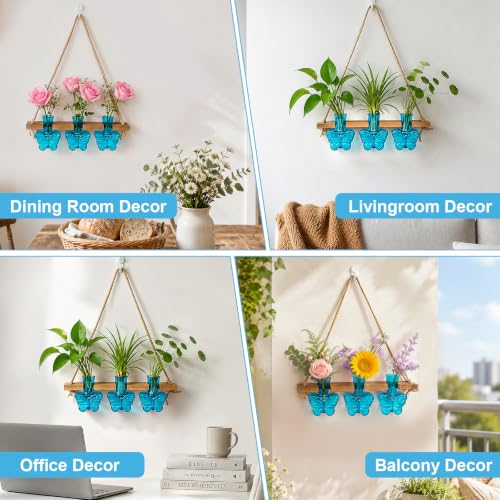 XXXFLOWER Plant Propagation Station Wall Hanging Butterfly Shaped Vase Blue - color: Blue-3 Butterfly Vase