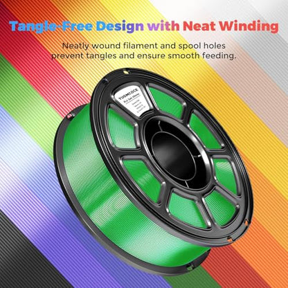 Silk PLA Filament 1.75mm,3D Printer Filament with a Metallic Glossy Finish, Dimensional Accuracy +/- 0.02 mm, 1kg Spool(2.2lbs) Fits for Most FDM 3D (A-Silk Green Pla) - color: A-silk Green Pla