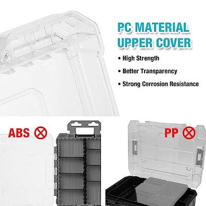 DuraTech 3-Piece Small Parts Tool Box Organizer with 14 Dividers