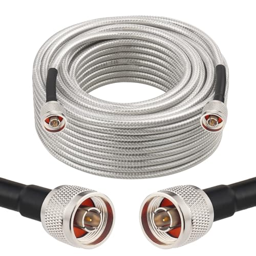 MOOKEERF RG8X N Male to N Male Cable 50FT,Ultra Low Loss N Cable 50 ohm RG8X Stranded Core for WiFi Router,Amplifier,Antenna,Signal Booster Use - size: 50FT