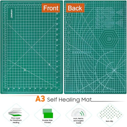 JIARON Self Healing Cutting Mat for Rotary Cutting, 12x18 Inch, Double Sided, 5 Layers, for Sewing, Crafts, Scrapbooking - color: 1PC