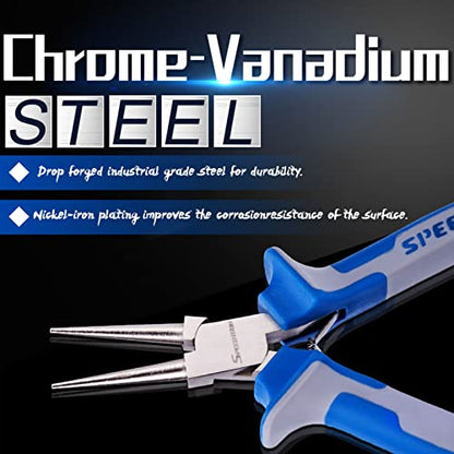 SPEEDWOX 5 Inch Round Nose Pliers, Mini Ultra Tapered Jaw - style: 5" Round Nose Plier