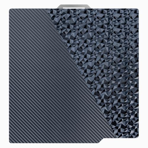 PEO Diamond & PET Carbon Fiber Build Plate for Bambu Lab X2D/P1P/P1S/P2S/X1/X1C/X1E/A1, 257x257mm Double Sided Spring Steel Magnetic Bed, No-Glue Flexible 3D Printer Platform - color: PEO & PET (Diamond & Carbon Fiber), size: 257mm A1 XI P1