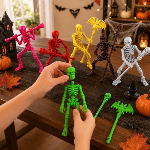 Celltestria Halloween 6PCS 3D Printed Skeleton T13 Action Figures Set - style: T13 Skeleton