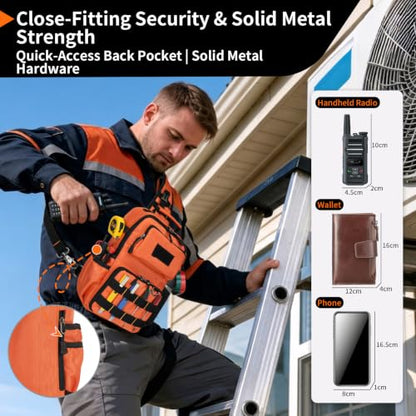 Rexmore Tactical Electrician & HVAC Tool Chest Bag, 3-Point Harness Orange - color: Orange