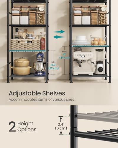 SONGMICS 4-Tier Shelving Unit, Steel Storage Rack, Easy Assembly - size: 15.7"W, style: 4-Tier