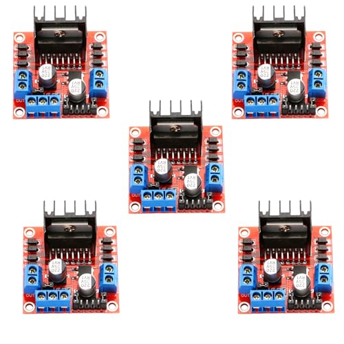 5pcs L298N H-Bridge Motor Driver Module 5V–35V 2A per Channel, -25°C to +130°C Compatible for Arduino Robotics DC Motor Control