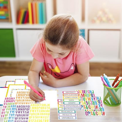 PerKoop 36 Sheets Science Fair Board Poster Boards Supplies 24 Self Adhesive Presentation Subtitles 4 Science Fair Project Titles 8 Personalized Letter Sticker for Classroom(Rainbow Color) - color: Rainbow Color