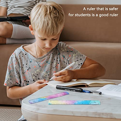 Grevosea 2-Piece Flexible Ruler, 30cm/12inch Plastic Straight Edge Ruler, Soft Bendable for School, Classroom, Office, Kids & Adults - size: 12inch