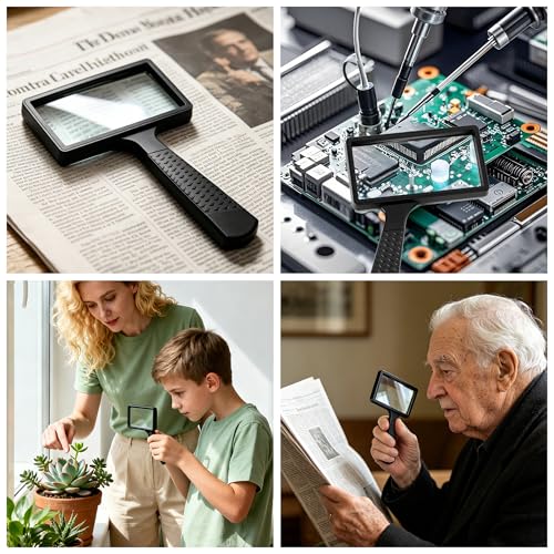 10X Magnifying Glass, Magnifier for Reading, Handheld
