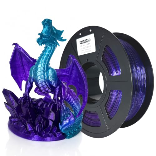 PETG 3D Printer Filament 1.75 mm,Translucent,Multi Color,Midnight Galaxy Purple Blue,Shiny PETG Filament,net Weight 1 kg(2.2lbs) - color: Petg Purple Gradient