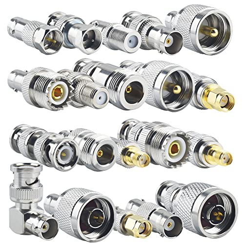 20pcs BNC Connector Kits BNC to SMA/BNC to BNC/BNC to UHF/BNC to N/BNC to F RF Coax BNC Adapter Male to Female Cable Converter - size: 20 Pieces - BNC Kit