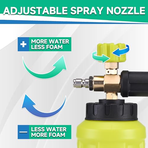 M MINGLE Pressure Washer Gun with Foam Cannon, 64 Fl Oz Car Wash Soap - color: yellow+green