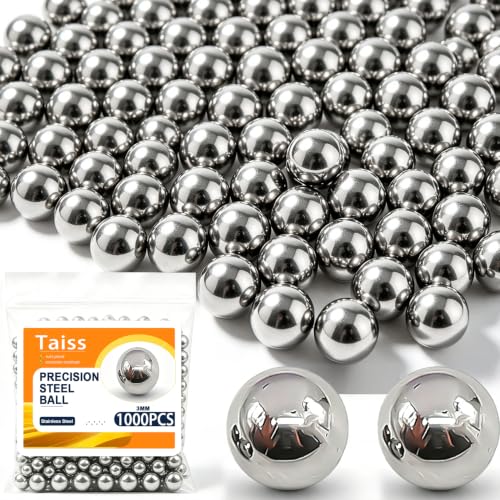 Taiss 1000PCS 3mm 304 Stainless Steel Precision Balls,Precision Steel Ball Assortment Kit,Metal Balls - size: 3mm