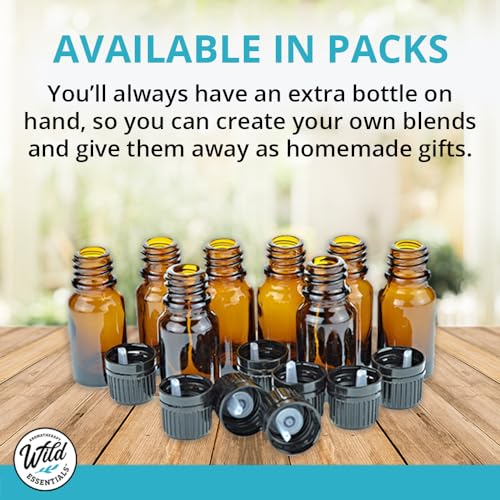 Amber Glass Bottles 10ml | Euro Dropper Caps - Essential Oil 192 Pack Set - size: 10ml Pack of 192