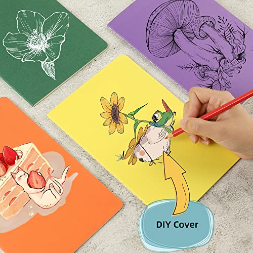 24 Pack College Ruled Notebook & Journal Bulk, Multi Cover, Line Thick Paper, A5 Size, 5.5x8.3 inch, 60 Page, Small Subject Composition Note Pad Set for Women Men Kids Traveler Student Office - color: Multi, style: Multi-24-Line
