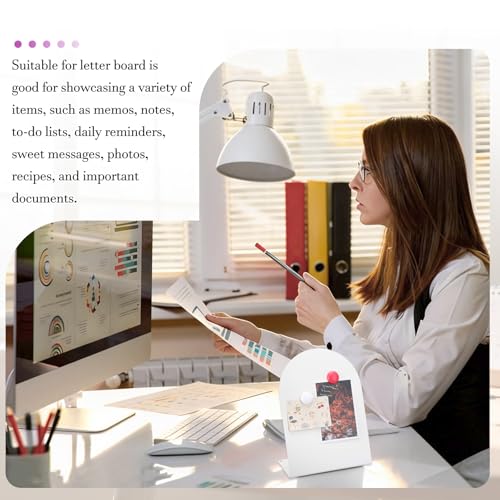 PATIKIL Magnetic Bulletin Board White W/ 4 Colorful Magnets 1Pcs - color: White/Colorful
