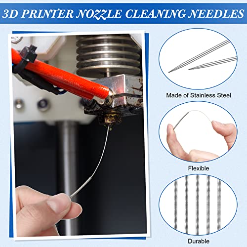 Leifide 100 Pcs 3D Printer Nozzle Cleaning Kit 0.4mm for 3D Printer WDT
