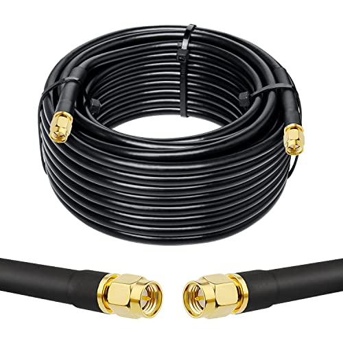 MOOKEERF KMR240 SMA Male to SMA Male Coaxial Cable 50 ohm Coax Ultra Low Loss Antenna Extension for 3G/4G/5G/LTE Network Equipment, GPS, RF Radio (35FT) - size: 35 FT