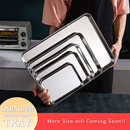3 Pack Professional Medical Surgical Stainless Steel Dental Procedure Tray Thickening Lab Instrument Tools Trays -Flat Type (8.6" * 6.0" * 0.8", 3) - size: 8.6" * 6.0" * 0.8"