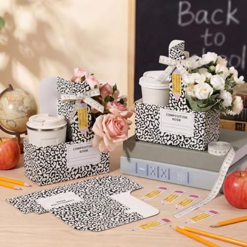 Reallnaive 12 Set Back to School Gifts 2 Cup Drink Carrier,Composition Book - style: Composition Book