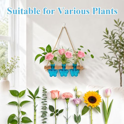 XXXFLOWER Plant Propagation Station Wall Hanging Butterfly Shaped Vase Blue - color: Blue-3 Butterfly Vase