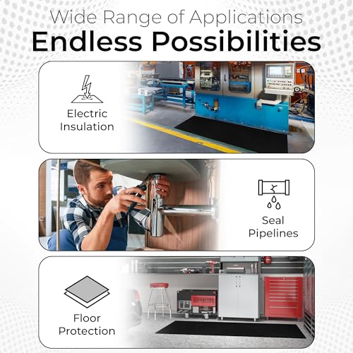 Exactly Rubber - Commercial Grade Silicone Sheet, 60A Durometer Silicone Mat, -80 to 450°F Temperature Resistant Rubber Mat, Rubber Sheet with 350% Elongation, Made in the USA, 1/16 x 9" x 12", Black - color: Black, size: 1/16 x 9 x 12