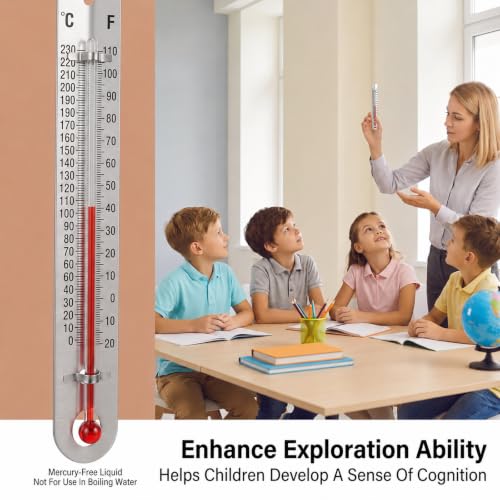 30 Pcs Mercury Free Lab Thermometer, Dual Scale Thermometers V Shaped