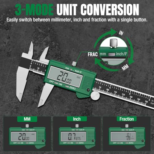 SK 6'' Digital Calipers, Vernier Caliper Measuring Tool, ±0.001" Accuracy