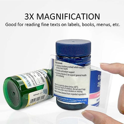 MAGDEPO 4X Acrylic Dome Magnifier 2.5 inch Crystal Clear Paperweight with Card Size Magnifying Sheet for Blueprints, Maps, Newspapers, Hobbies, etc. - size: 2.5"