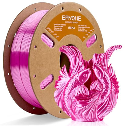 ERYONE Silk PLA Filament for 3D Printer 1.75mm +/- 0.03mm, Shiny Filament 1kg (2.1lbs)/Spool, Azalea Pink - color: Silk Azalea Pink, size: Silk Pla-1kg