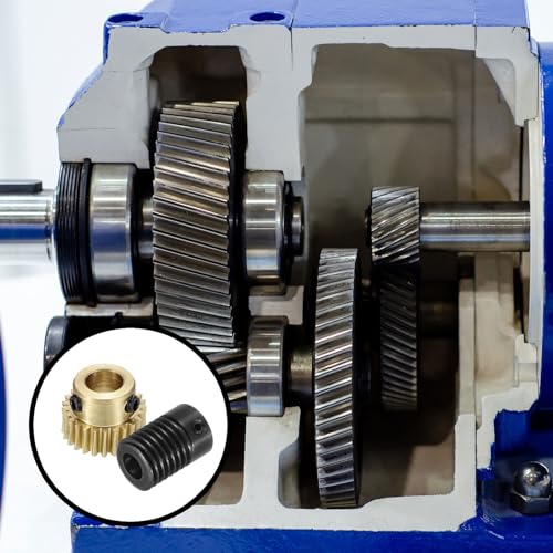 uxcell Worm Gear Set 25T 0.5 Mod 1:25 Brass Gear-6mmOD,1045 Steel Rod 6mmOD - size: Gear-6mm, Rod-6mm Bore, style: 0.5M-25T