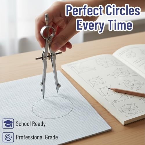 Mr. Pen- Geometry Set, 15 pcs, Navy Blue, 6 Inch Swing Arm Protractor - color: Navy Blue