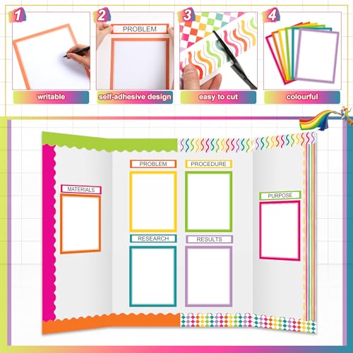 Fuyoooo 90 Pcs Science Fair Board Supplies, Colorful - style: Colorful