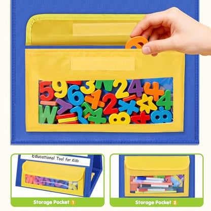EAMAY Magnetic Desktop Tabletop Stands Pocket Chart Foldable Small Dry Erase Board Classroom Tool for Kids Education (12W*15L, Magnetic) (Pack of 3) - color: Magnetic, size: 12"W x 15"H (Pack of 3)