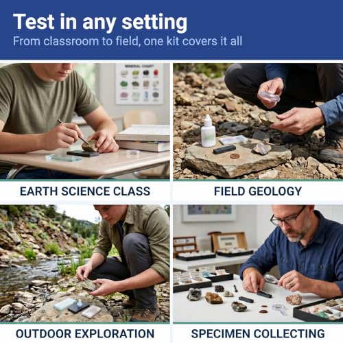United Scientific™ Mineral ID Kit, 7 Piece Geology Rock Testing Tools