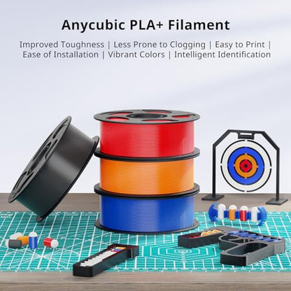 ANYCUBIC PLA Plus (PLA+) 3D Printer Filament 1.75mm, High Toughness 3D Printing Filament, Dimensional Accuracy +/- 0.02mm, Print with Most FDM 3D Printers, 1KG Reusable Spool, Green - color: 1kg Pla+ Green