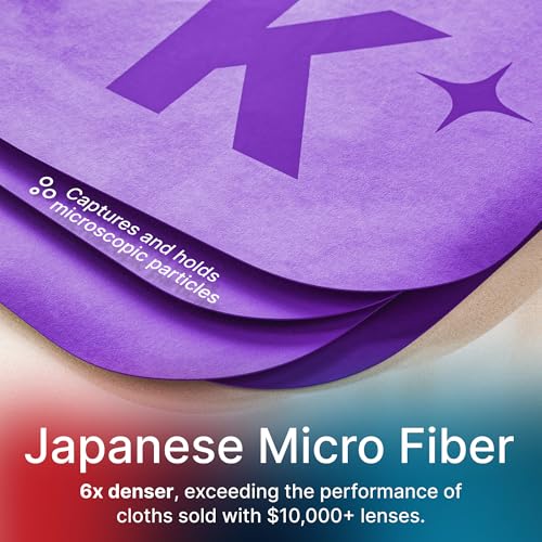 Koala Lens Cleaning Cloth | Japanese Microfiber | Blue & Purple (Pack of 6) - color: Purple / Blue, size: 6 Pack