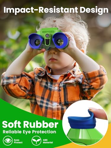Acoath Binoculars for Kids with Night Vision Camera, Kids Telescope, 10X Optical Zoom, Magic Adventures Telescope Toys Gifts for Age 3, 4, 5, 6, 7, 8, 9, 10+ Years Old Boys Girls - color: Green