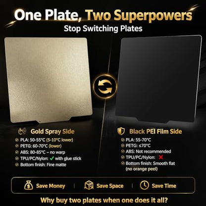 330x330mm PEI Sheet for Qid X max 3,Neptune 3/4 Plus,Geetch A30 Pro Double Sided Textured/Smooth Build Plate for Flsn Core-XY,Tronxy X3S / X5S / X5S Pro,Raise MAX 3 Pro 2/Pro 2 Plus 3D Printer. - size: 330x330mm