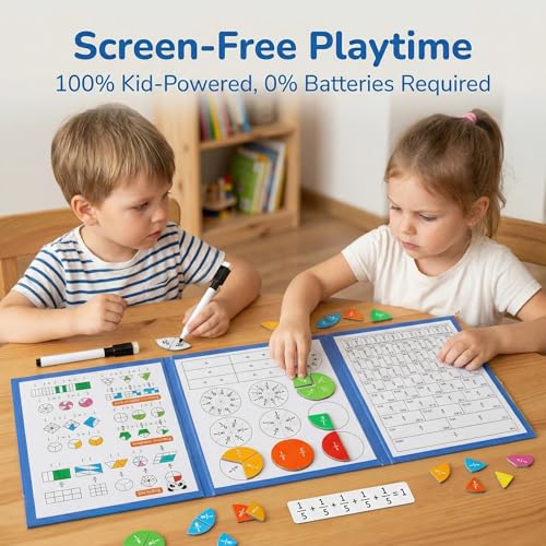 Magnetic Fraction Playbook With Tiles And Circles For Kids Grades 3 To 6