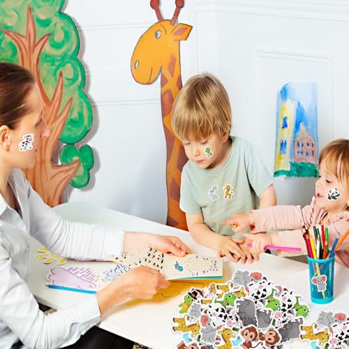 300Pcs Animals Foam Stickers, Self-Adhesive Cartoon Forest Animals Foam Reward Stickers for Crafts Forest Theme Party Favors Home Classroom DIY Supplies - style: Animals