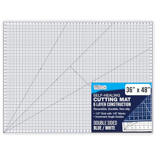 U.S. Art Supply 36"x48" Self-Healing Cutting Mat 6-Ply White/Blue - color: White/Blue