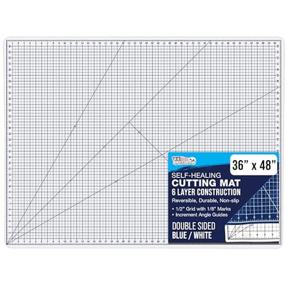 U.S. Art Supply 36"x48" Self-Healing Cutting Mat 6-Ply White/Blue - color: White/Blue