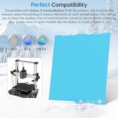 BIQU CryoGrip Pro Frostbite Plate for Kobra 3 Combo/Kobra 3 V2 3D Printer - color: Frostbite, size: Kobra 3