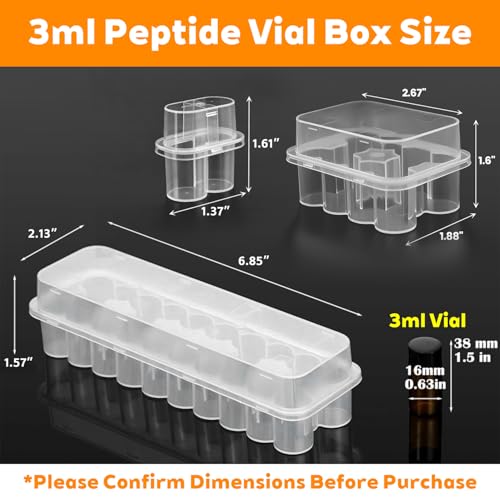 Vial Holder for Fridge, Space-Saving Stackable Peptide & Insulin Storage Case for 1-3ml Vials, for Fridge Diabetic Storage Organizer Fit (2 Slots+10 Slots+24 Slots) - size: 2 Slots+10 Slots+24 Slots